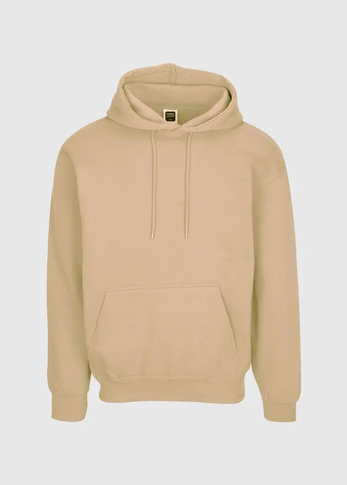 Three Layer Premium Pullover Hoodie Tan
