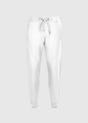 Three Layer Fleece Joggers White