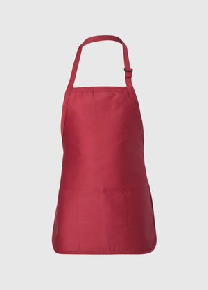 Q Tees Full Length Apron with Pockets Red One Size