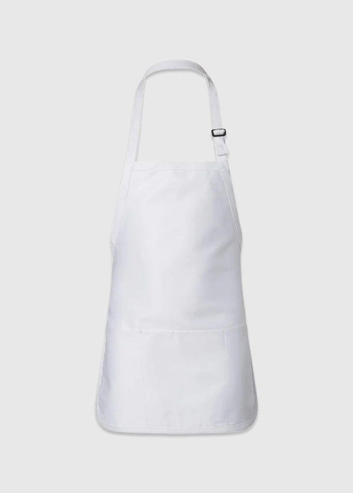 Q Tees Full Length Apron with Pockets White One Size
