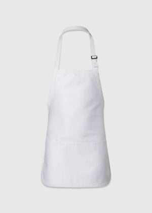 Q Tees Full Length Apron with Pockets White One Size